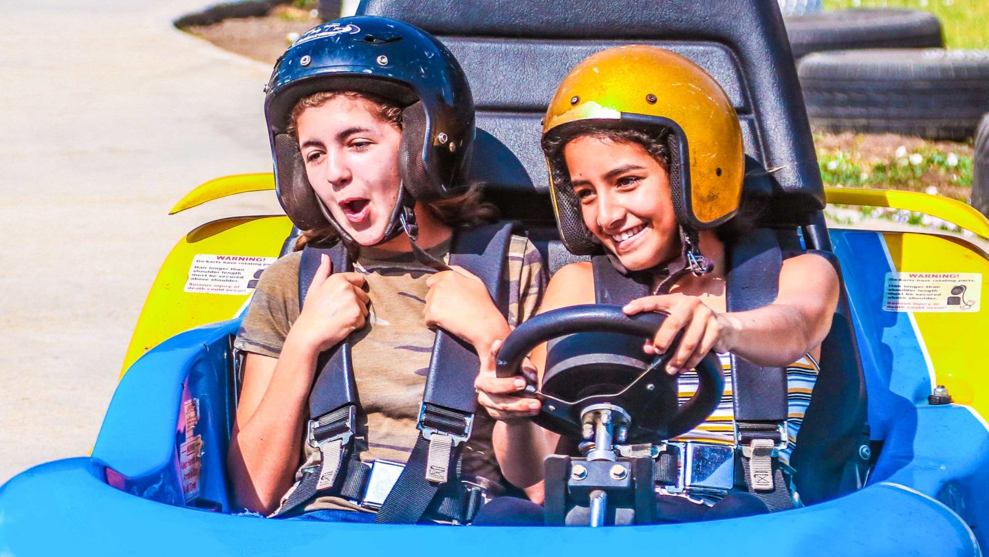 Campers go-karting